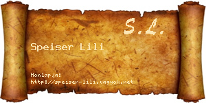 Speiser Lili névjegykártya