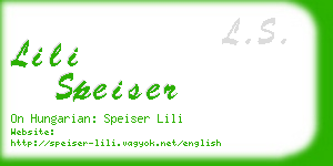 lili speiser business card